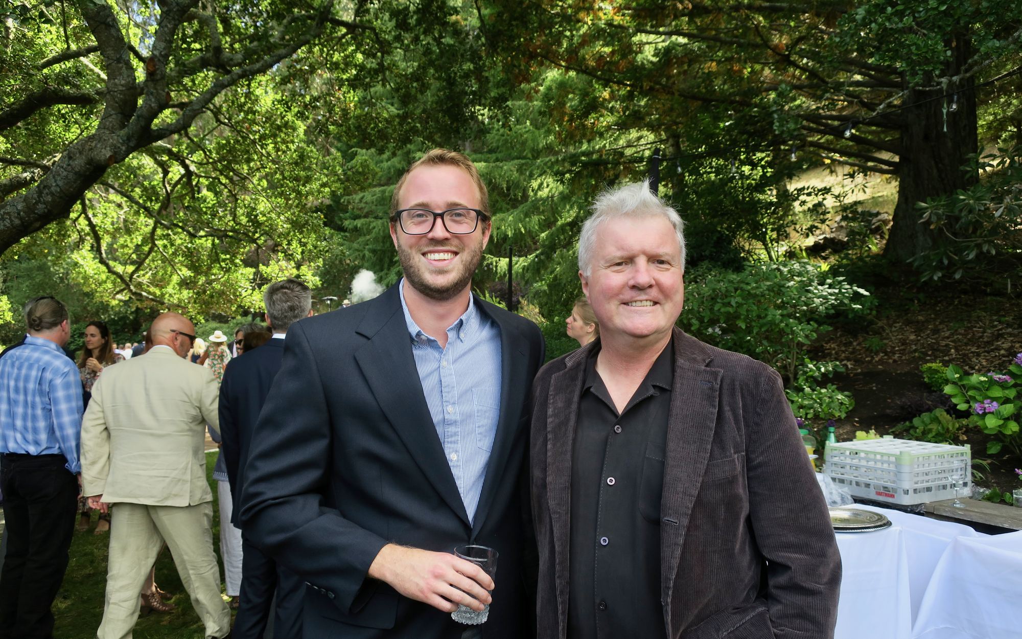Alex and Marc Anselme at a garden gathering